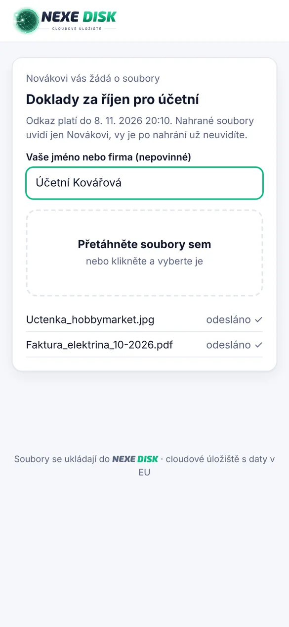 Žádost o soubory